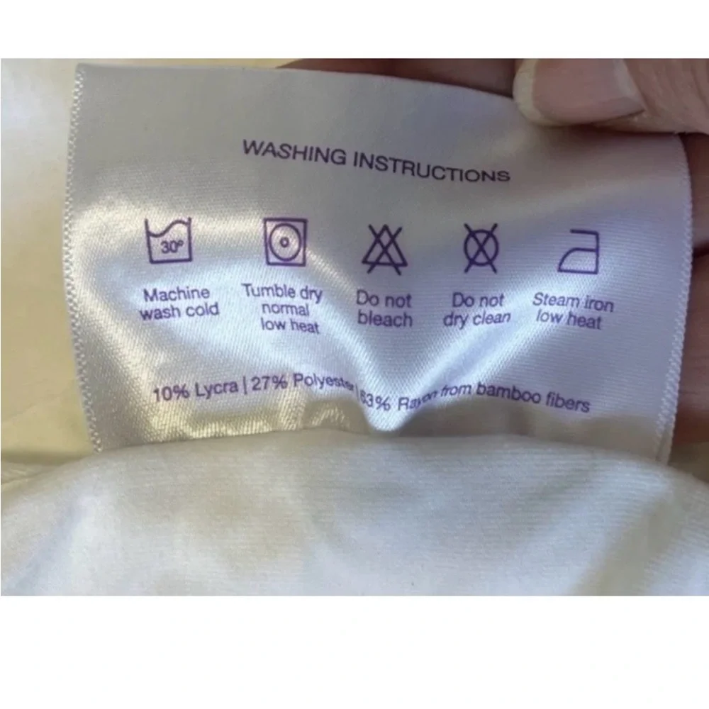 Purple‎ Brand KING CAL KING Flat Sheet Cream Neutral Soft Stretchy Lycra Bamboo